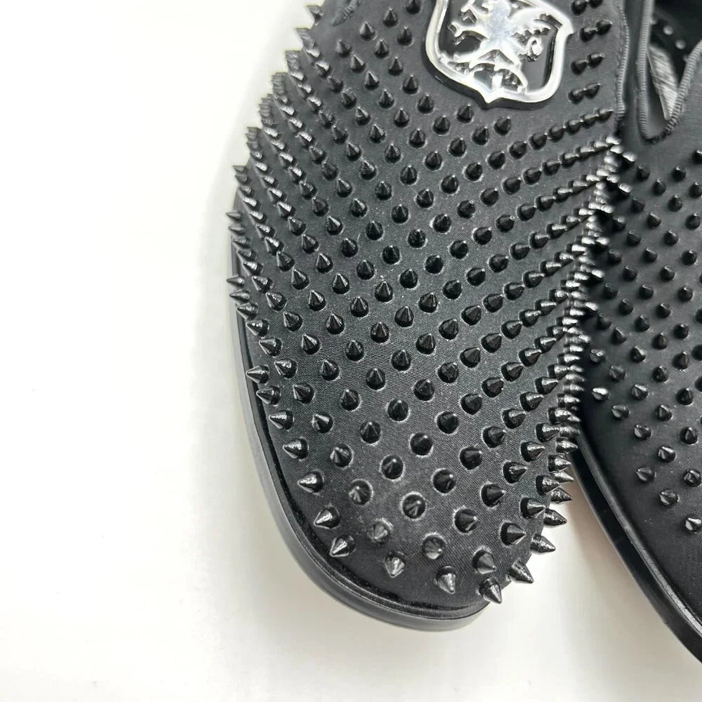 Stacy Adams Mens Size‎ 7.5 7.5M Sabre Black Spiked Studded Slip On Loafers Shoes